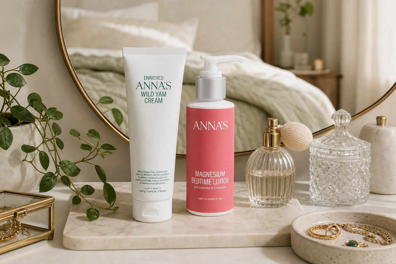 Anna’s Wild Yam Cream and Magnesium Bedtime Lotion range