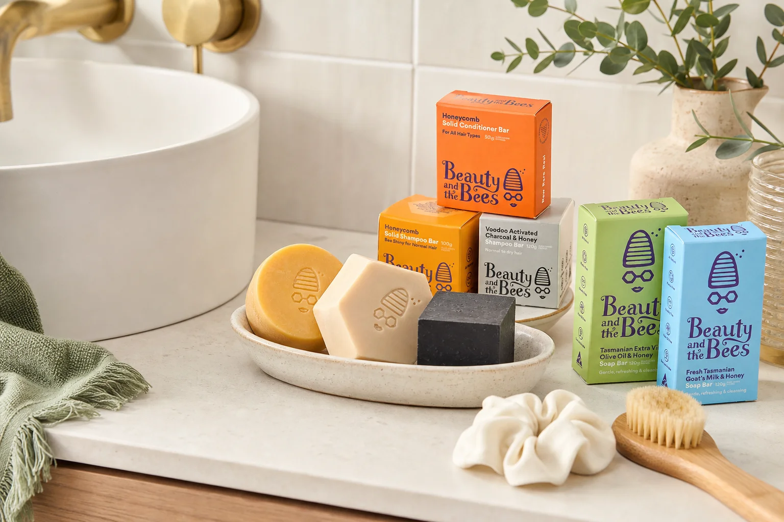 Beauty and the Bees featuring Beauty and the Bees Shampoo Bar pH Balanced for Normal Hair 100g, Beauty and the Bees Condition
