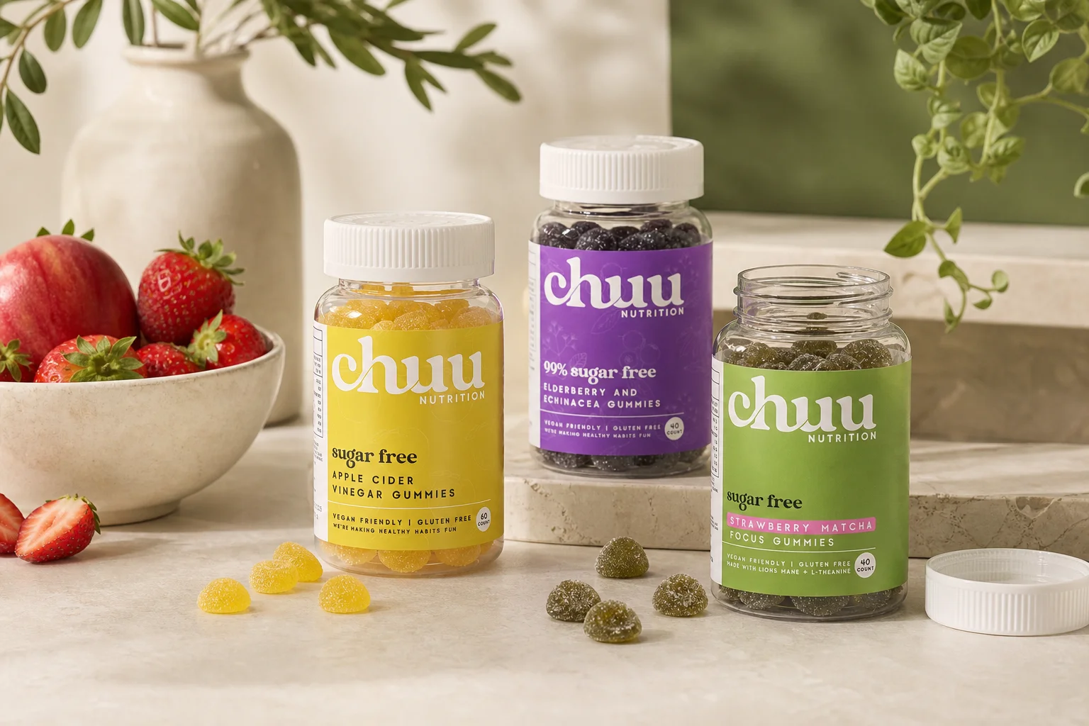 Chuu Nutrition featuring Chuu Nutrition Apple Cider Vinegar Gummies Sugar Free 60 pcs, Chuu Nutrition Elderberry and Echinace