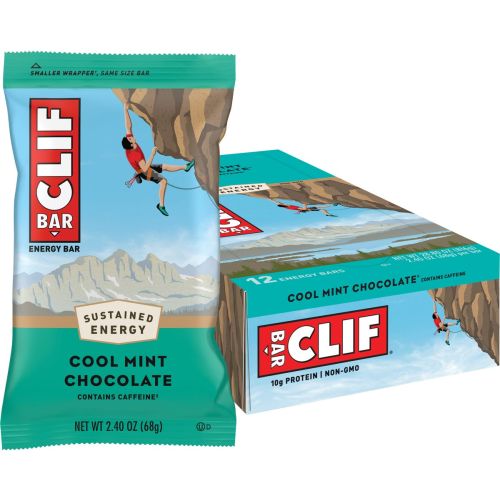Clif Energy Bar Cool Mint Choc 49mg Caffeine Box of 12