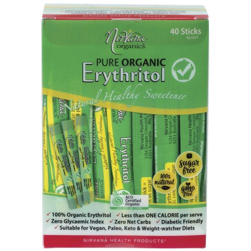 Nirvana Organics Erythritol Pure Organic Sticks 40 x 4g