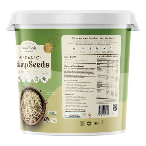 Hemp Foods Australia Organic Hemp Seeds Hulled 5kg