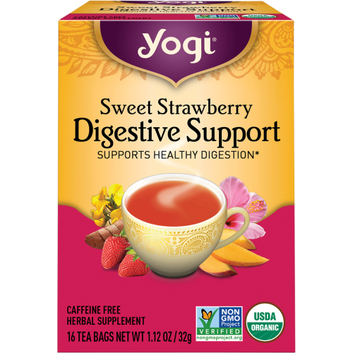 Yogi Tea Herbal Tea Bags Sweet Strawberry Digestive Support 16pk