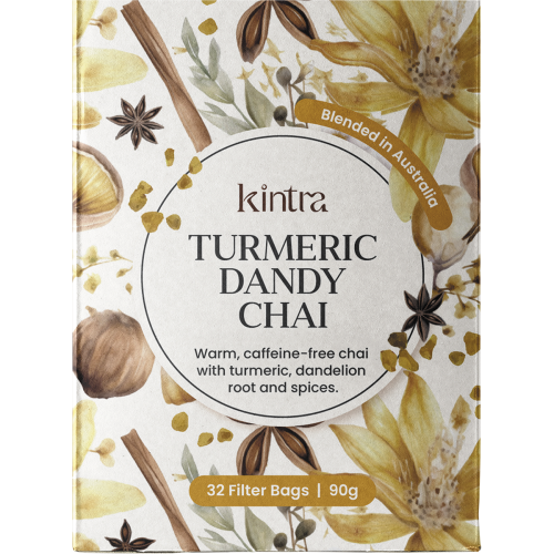 Kintra Blends Herbal Tea Bags Turmeric Dandy Chai 32 pack