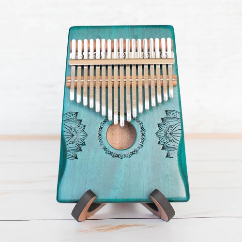 Hluru Kalimba 17 Key Hollow in C Major Blue Engraved