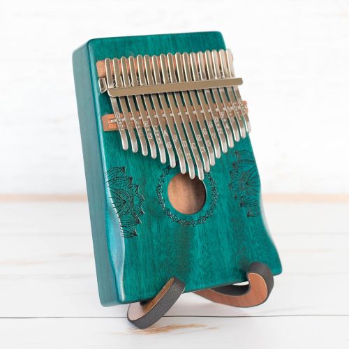 Hluru Kalimba 17 Key Hollow in C Major Blue Engraved