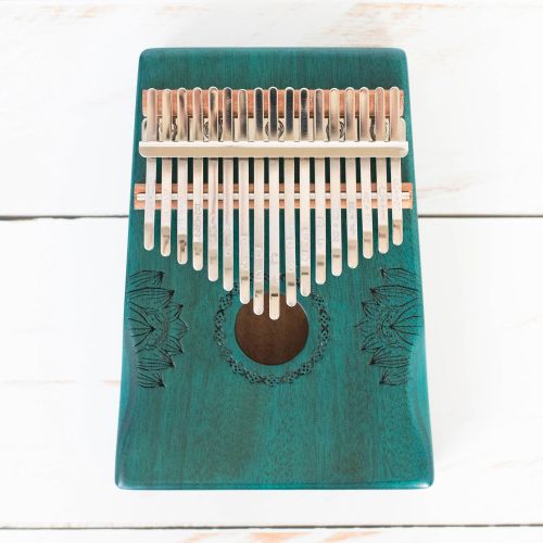 Hluru Kalimba 17 Key Hollow in C Major Blue Engraved