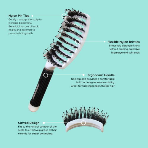 No Nasties Hair Detangler Brush in Aqua