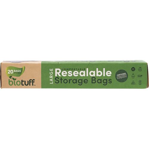 Biotuff Resealable Large Storage Bags 27x30cm 20 pack