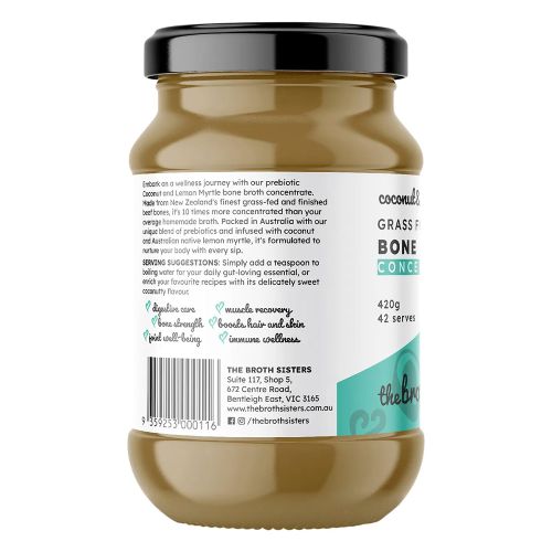The Broth Sisters Beef Bone Broth Concentrate Coconut & Lemon Myrtle 420g