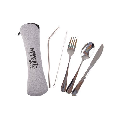 APPETITO 5 PIECE STAINLESS STEEL TRAVELLER'S CUTLERY SET