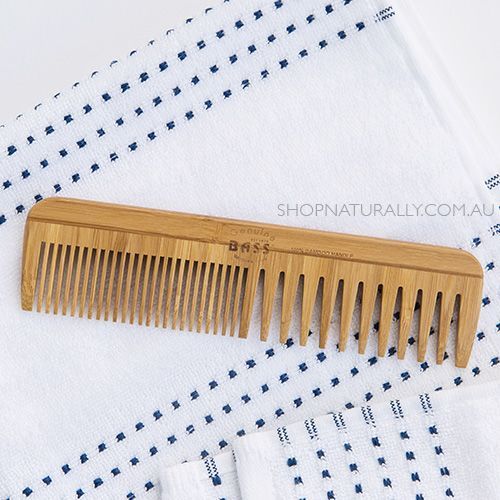 Bass Brushes Bamboo Wood Comb Large Wide & Fine Tooth