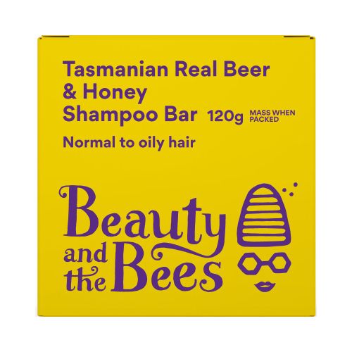 Beauty and the Bees Shampoo Bar Tasmanian Real Beer Unscented 120g