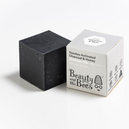 Buy Beauty and the Bees Shampoo Bar Voodoo Activated Charcoal with Licorice & Mint 120g Online