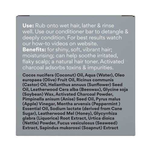 Beauty and the Bees Shampoo Bar Voodoo Activated Charcoal with Licorice & Mint 120g