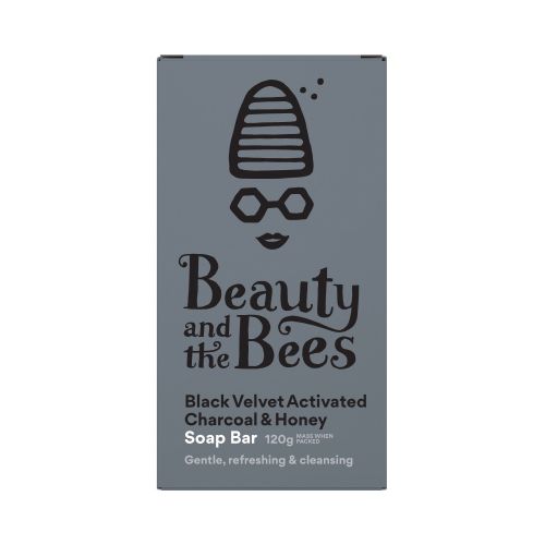 Beauty and the Bees Soap Bar Black Velvet Activated Charcoal 120g