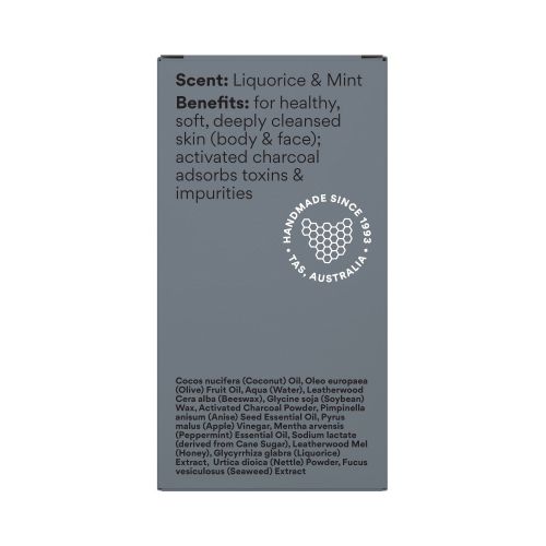 Beauty and the Bees Soap Bar Black Velvet Activated Charcoal 120g