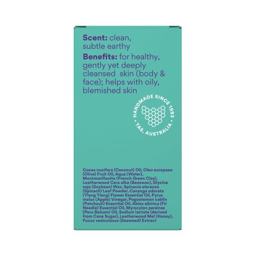 Beauty and the Bees Soap Bar French Green Clay & Leatherwood Honey 120g