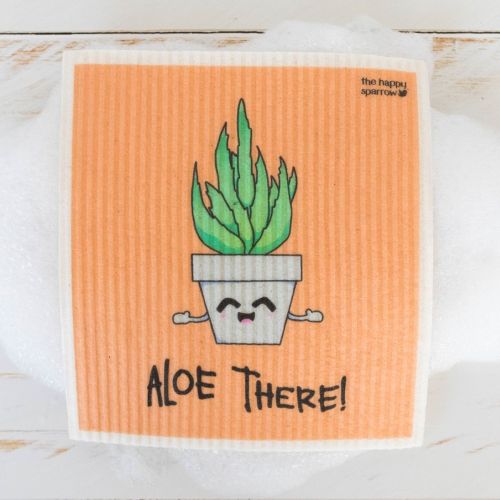 The Happy Sparrow Compostable Dish Cloth Aloe There