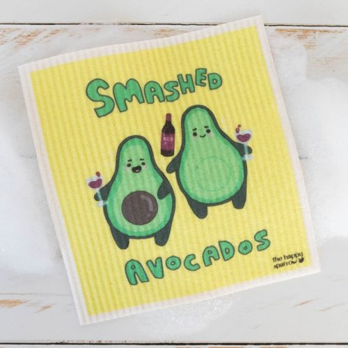 The Happy Sparrow Compostable Dish Cloth Smashed Avocados