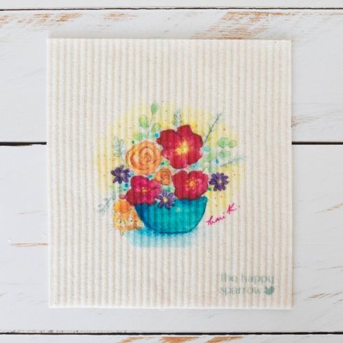 The Happy Sparrow Compostable Dish Cloth Flowers