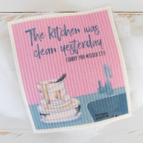 The Happy Sparrow Compostable Dish Cloth The Kitchen Was Clean Yesterday
