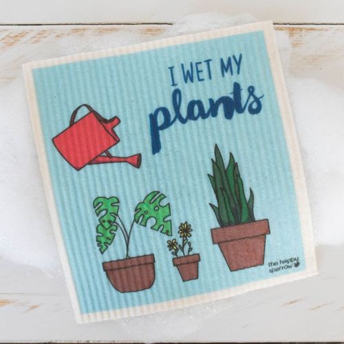 The Happy Sparrow Compostable Dish Cloth I Wet My Plants