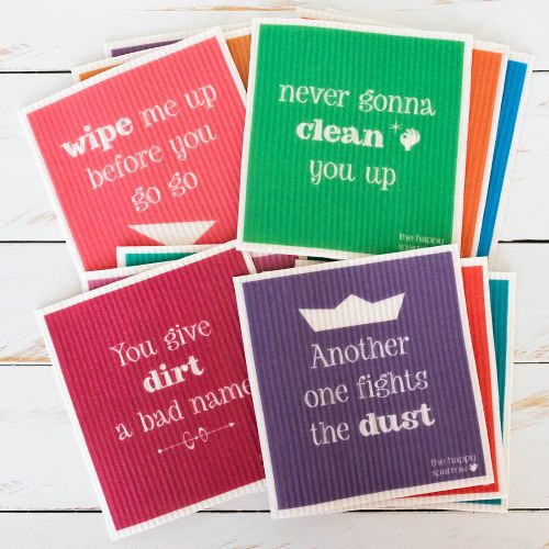 The Happy Sparrow Compostable Dish Cloth Song Puns 12 Pack