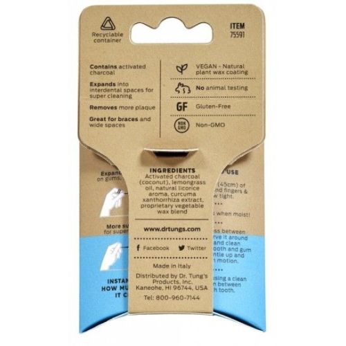 Dr Tung's Vegan Smart Floss with activated charcoal 27m