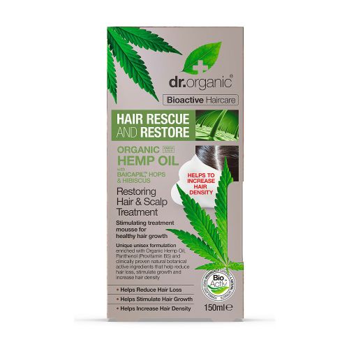 Buy Dr Organic Hemp Oil Restoring Hair & Scalp Treatment Mousse 150ml Online