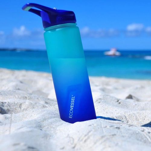 EcoVessel Tritan BPA Free Sports Bottle Ombre Coral Sands 700ml