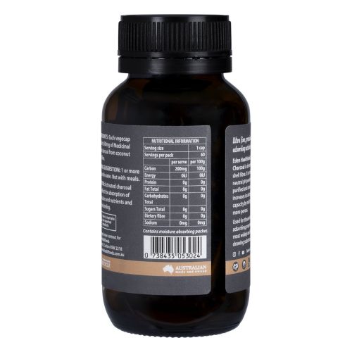 Activated Charcoal Steam Activated Charcoal Powder 60 Caps