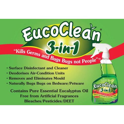 Eucoclean 3-in-1 Anti-Bacterial, Disinfectant & Bed Bug Spray 750ml