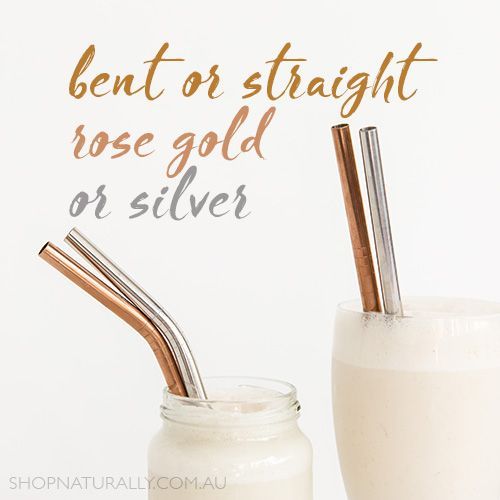 Ever Eco Stainless Steel Straws Bent Rose Gold 2 Pack