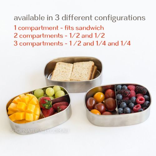 Ever Eco Stainless Steel 2 Compartment Bento Snack Box