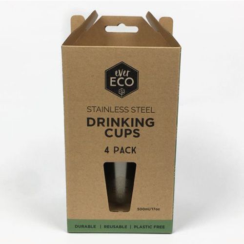 Ever Eco Stainless Steel Cup 500ml 4 Pack