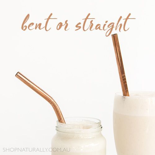 Ever Eco Stainless Steel Straws Bent Rose Gold 2 Pack