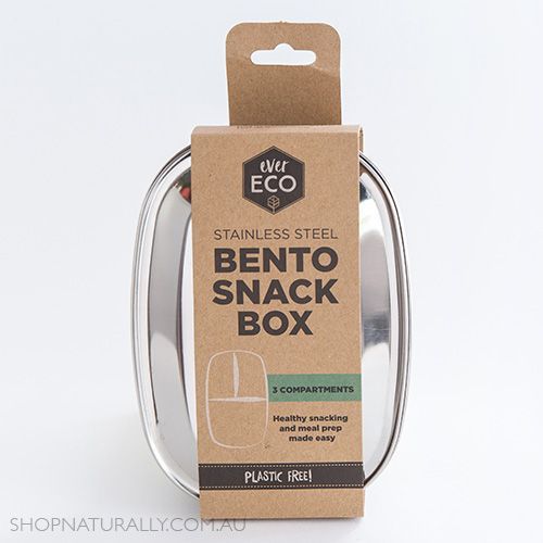Ever Eco Stainless Steel 3 Compartment Bento Snack Box