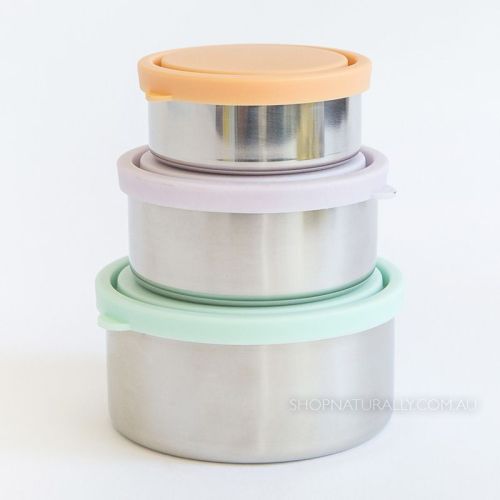 Ever Eco Stainless Steel Nesting Containers Spring Pastels 3 Pack