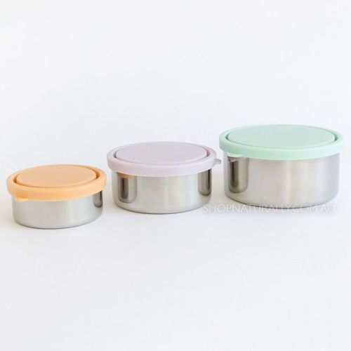 Ever Eco Stainless Steel Nesting Containers Spring Pastels 3 Pack