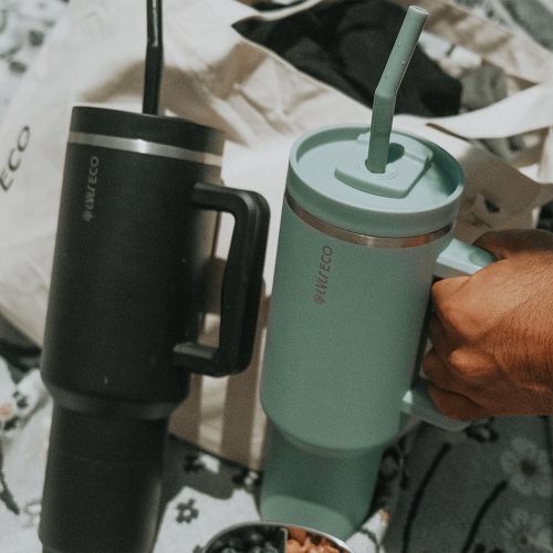 Ever Eco Insulated Tumbler with Handle & Straw Rise 1.18L