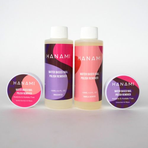 Hanami Water Based Nail Polish Remover Wipes Unscented 40 Pack