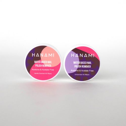 Hanami Water Based Nail Polish Remover Wipes Unscented 40 Pack