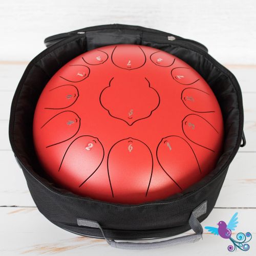Hluru 13 Note Lotus Tongue Drum Red