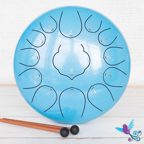Hluru 13 Note Lotus Tongue Drum Sky Blue