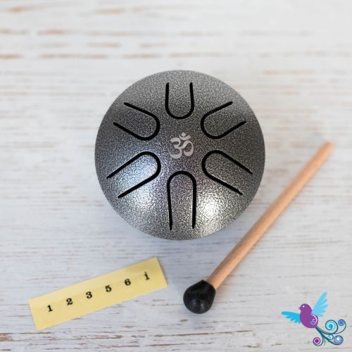 Hluru Mini Pentatonic Tongue Drum Silver