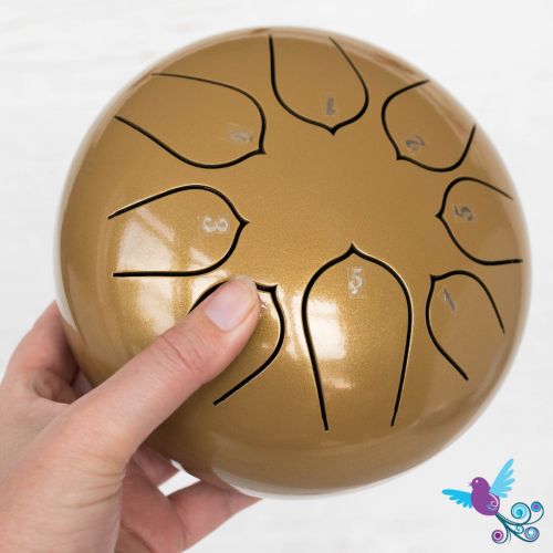 Hluru 8 Note Pentatonic Lotus Tongue Drum Yellow