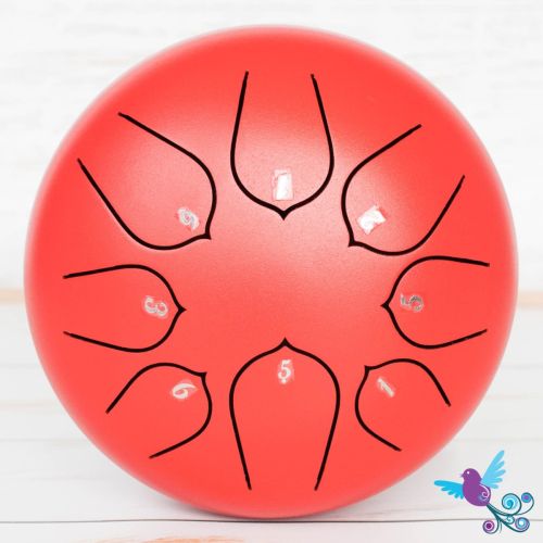 Hluru 8 Note Pentatonic Lotus Tongue Drum Red