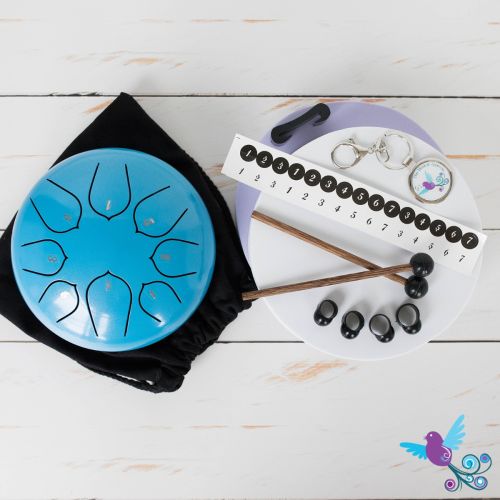 Hluru 8 Note Pentatonic Lotus Tongue Drum Sky Blue
