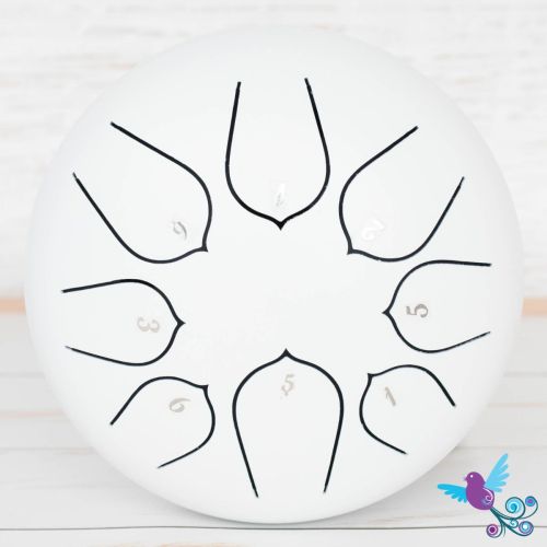 Hluru 8 Note Pentatonic Lotus Tongue Drum White
